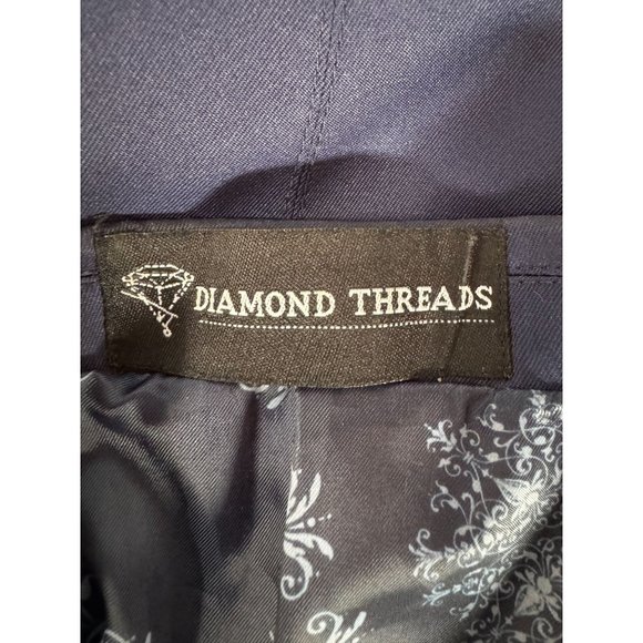 Diamond Threads Military Styled Jacket Size 48L Navy Blue Lined Polyester - Picture 7 of 16